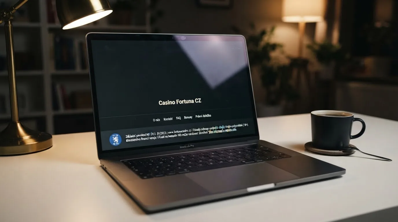 Detail patičky webu licencovaného kasina se zvýrazněným číslem základního povolení MF ČR, logem provozovatele a odkazem na registr