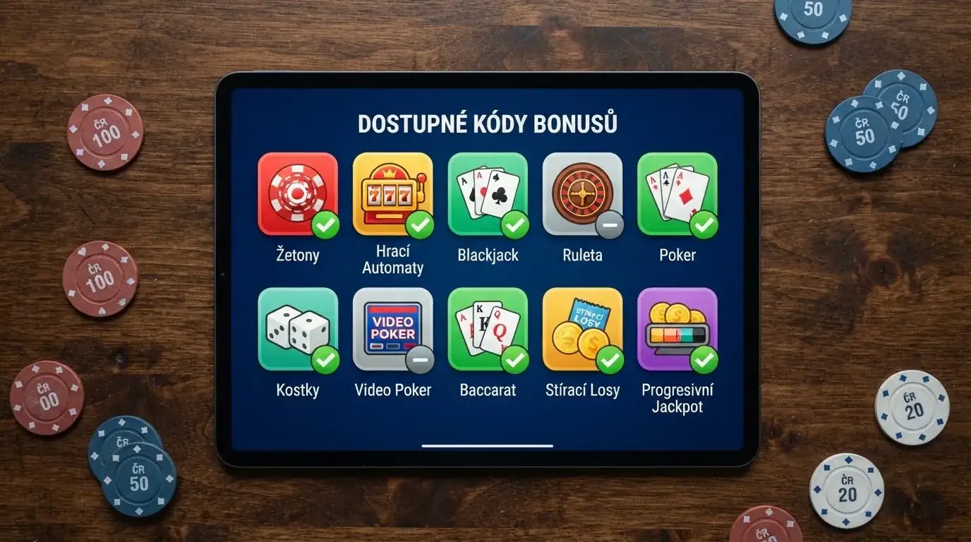 Srovnávací přehled deseti licencovaných online kasin s vyznačením dostupnosti promo kódů pro stávající hráče